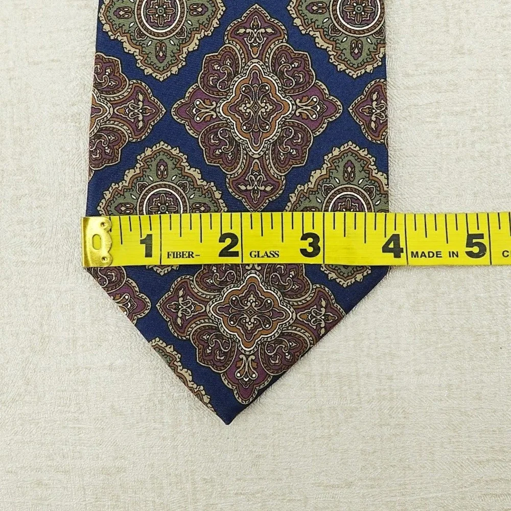 Vintage Christian Dior Monsieur Mens Tie Medallion Print Multi‎ Color USA